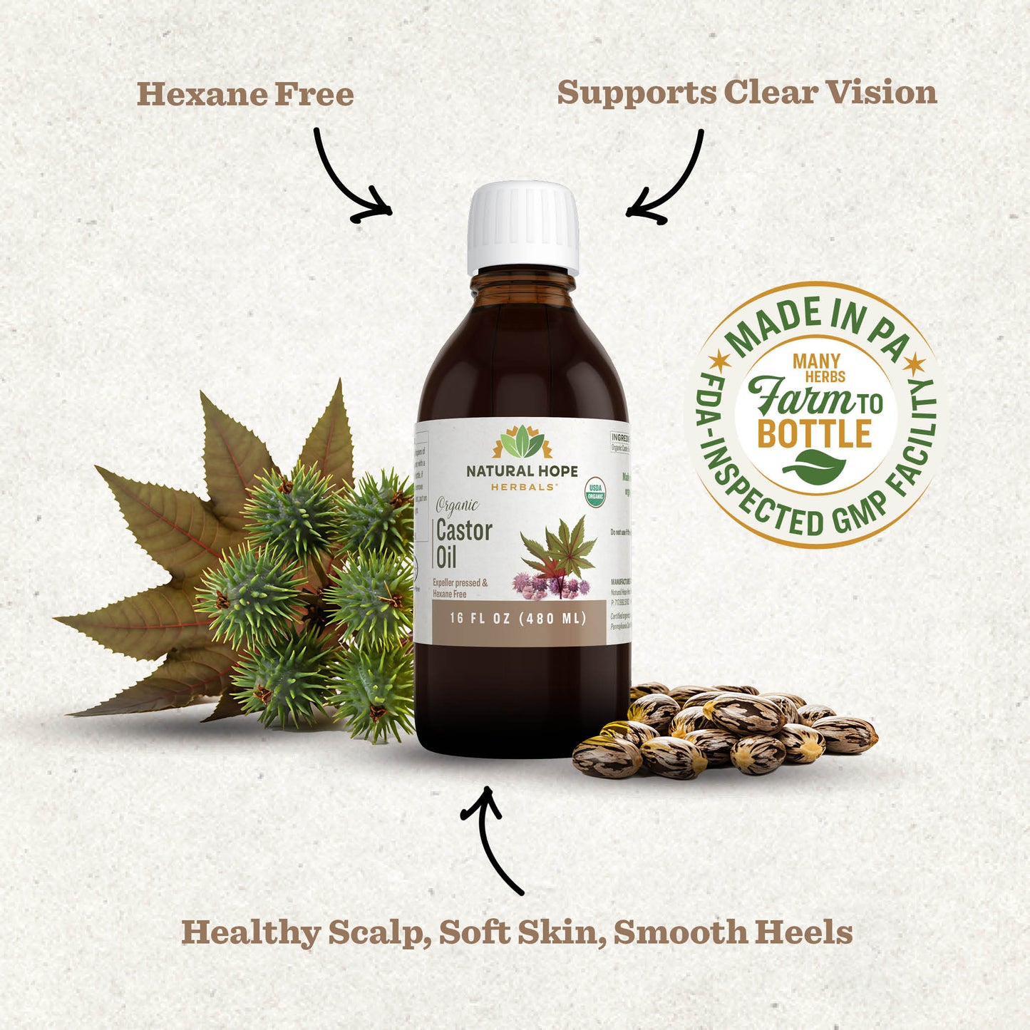 Premium Organic Castor Oil: Multi-Purpose Skin Elixir