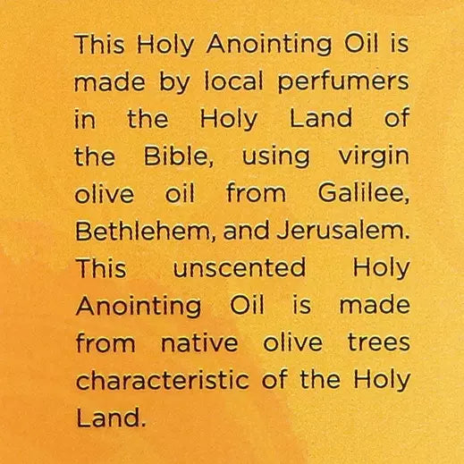 Unscented Holy Land Anointing Oil from Israel, 1/2 oz