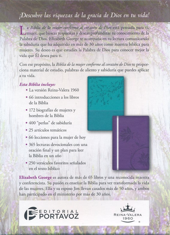 Biblia de la mujer conforme al corazón de Dios: Turquoise (Spanish Edition) Leather Bound (The Bible for a Woman After God's Own Heart)