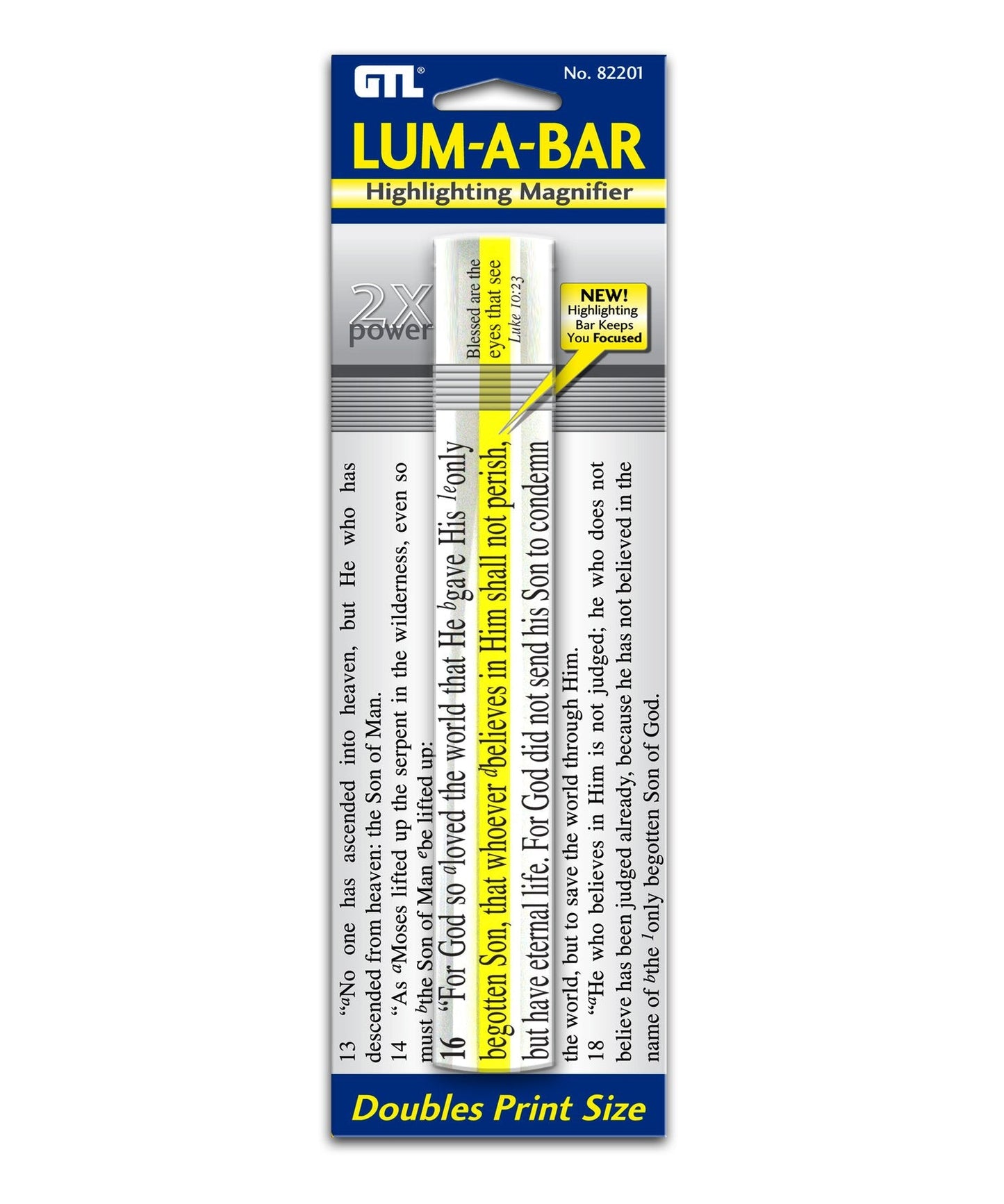 G T Luscombe Lum-A-Bar 6 x 1 inch Clear 2X Highlighter Magnifier