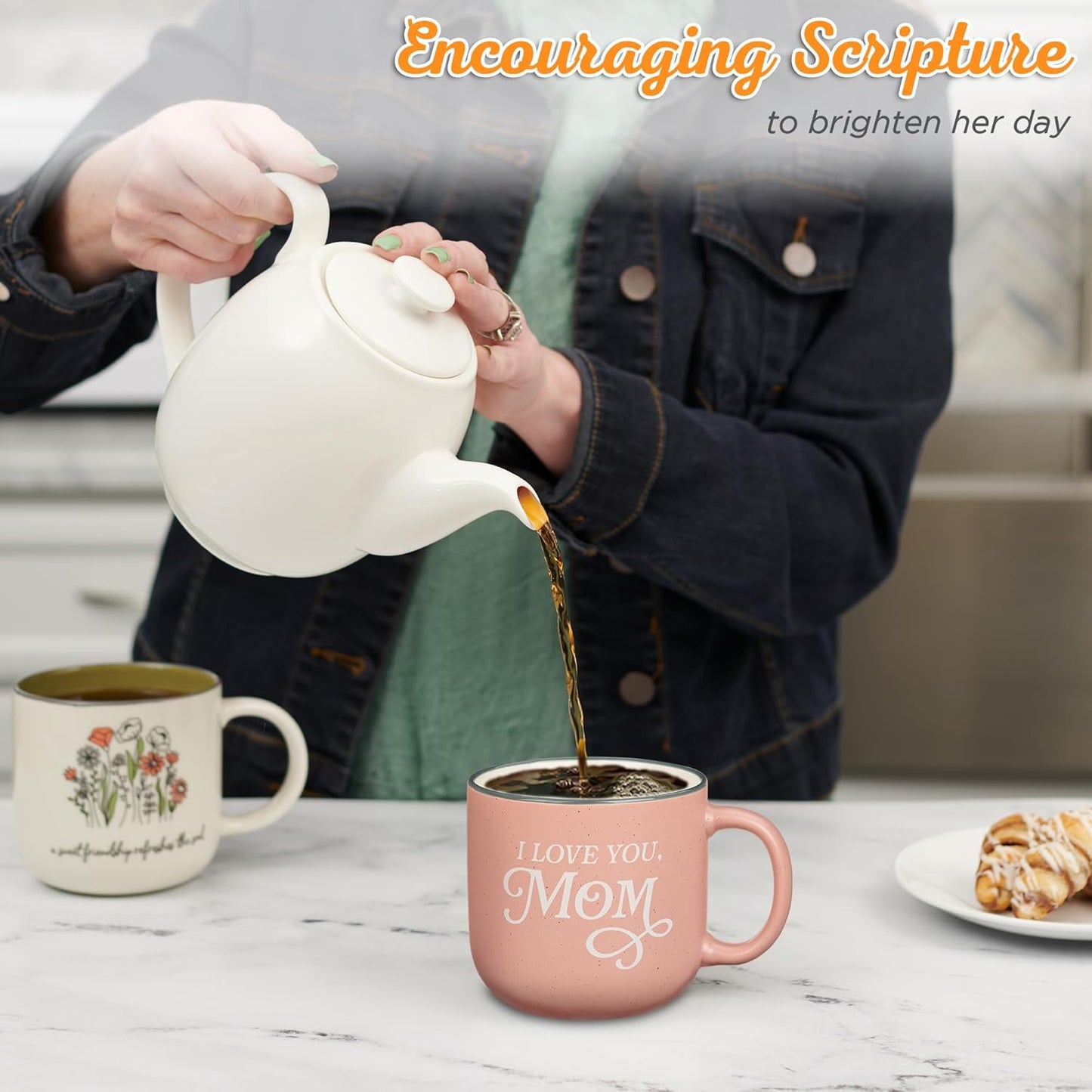 I Love You, Mom Pink Ceramic Coffee Mug