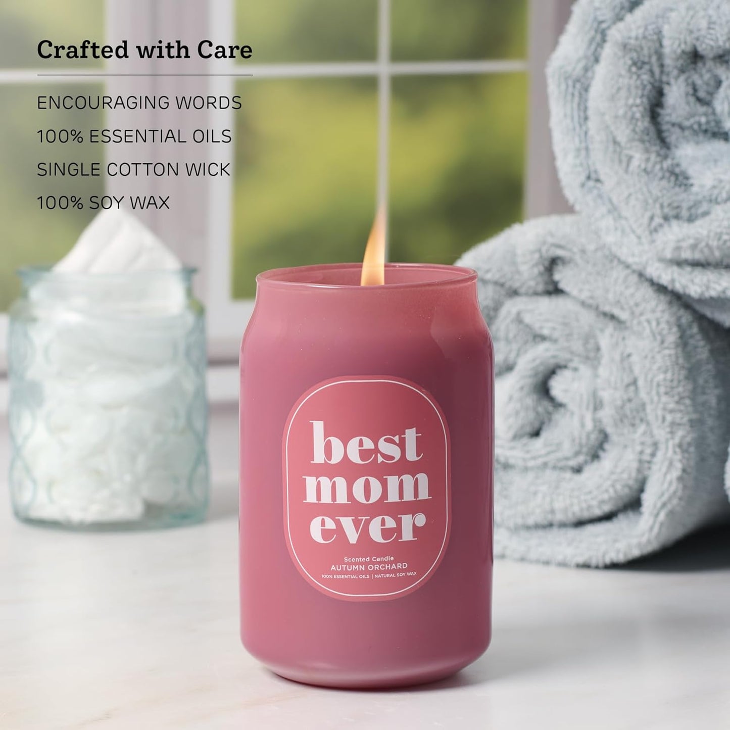 Best Mom Ever Autumn Orchard Scented Candle in a Glass Jar
