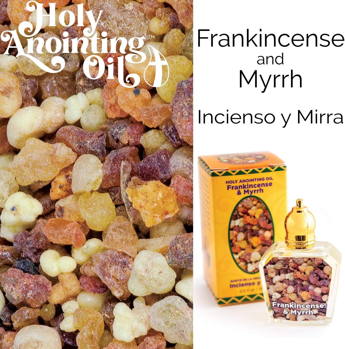 Frankincense & Myrrh Holy Land Anointing Oil from Israel, 1/2 oz Roller Bottle