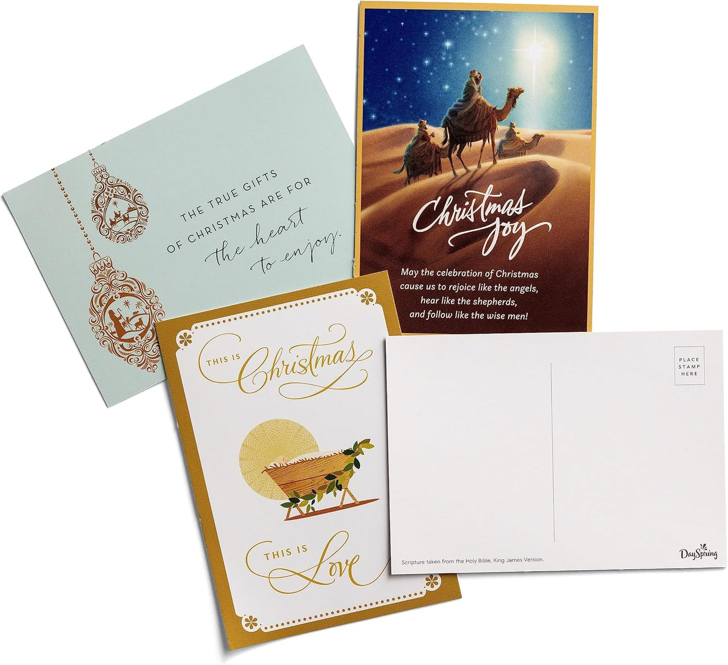 Postcard Book with a Mix of Scripture and Inspirational Messages - 20 Christmas Postcards
