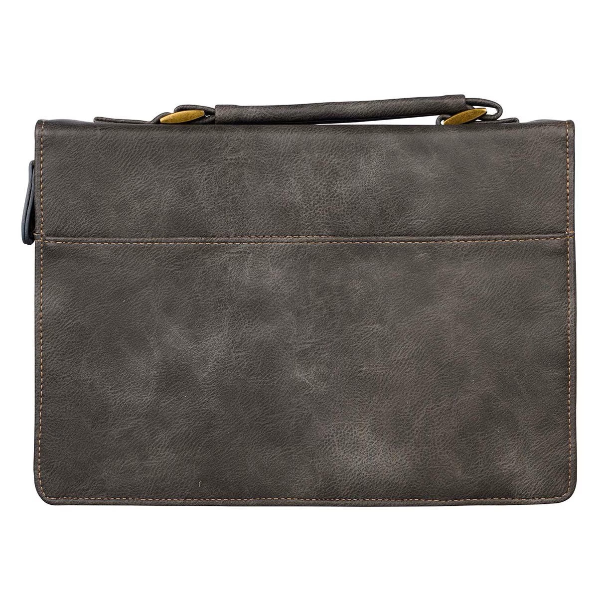 Be Still Majestic Valley Charcoal Faux Leather Classic Bible Cover- Psalm 46:10 - Medium