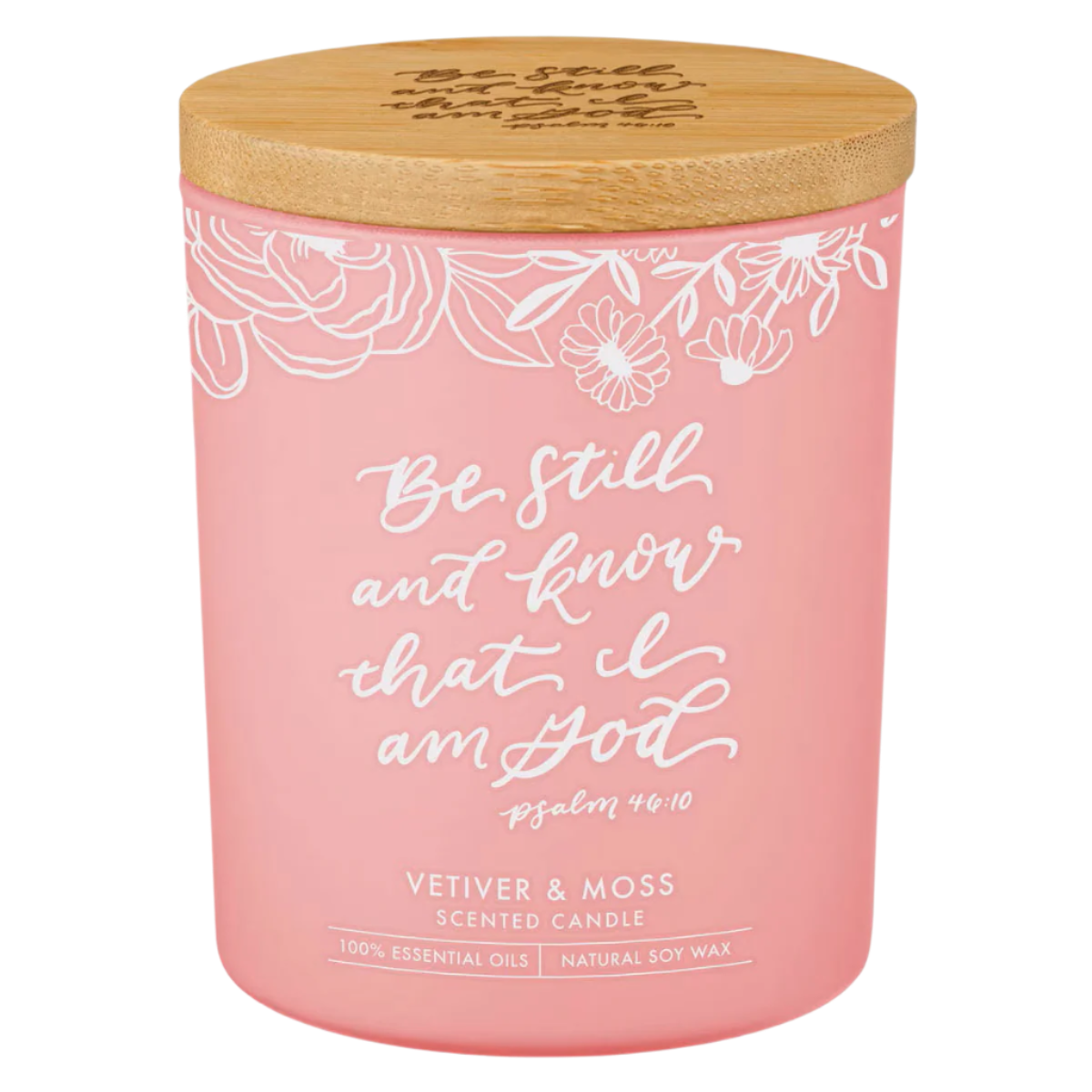 Be Still and Know Vetiver and Moss Candle in a Glass Jar - Psalm 46:10