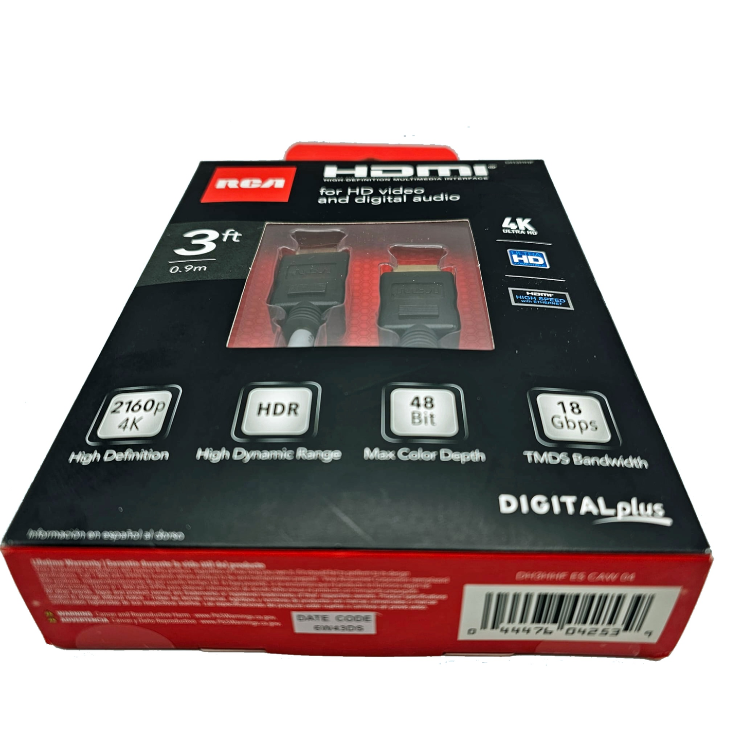 3' DIGITAL HDMI CABLE 3D 4K SUPPORT DH3HHF High Def Multi Interface