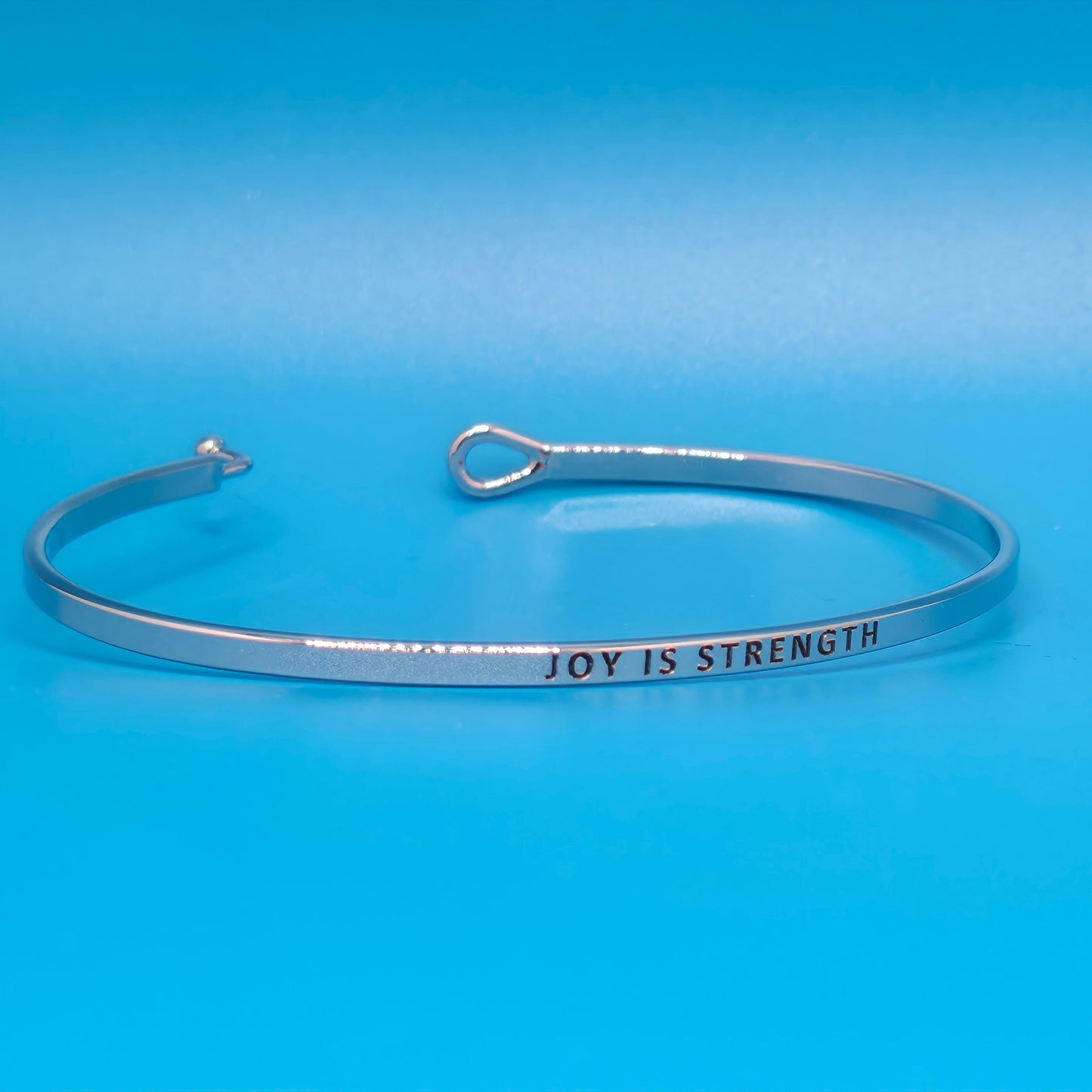 JOY IS STRENGTH Inspirational Message Bracelet Positive Message Engraved Thin Bangle - Jewelry (Copy)
