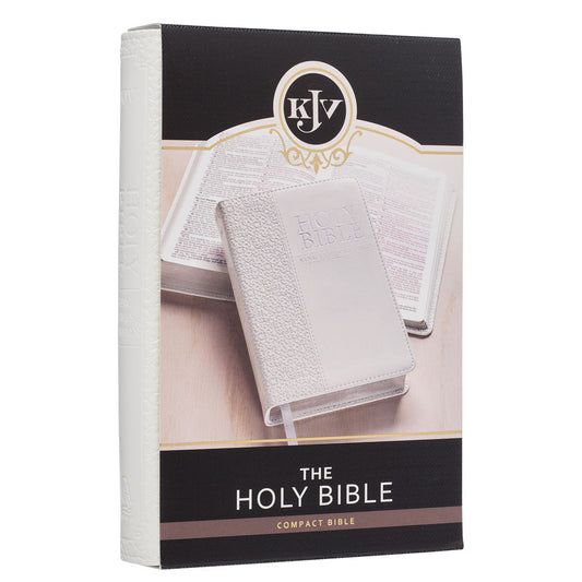 White Faux Leather Compact King James Version Bible