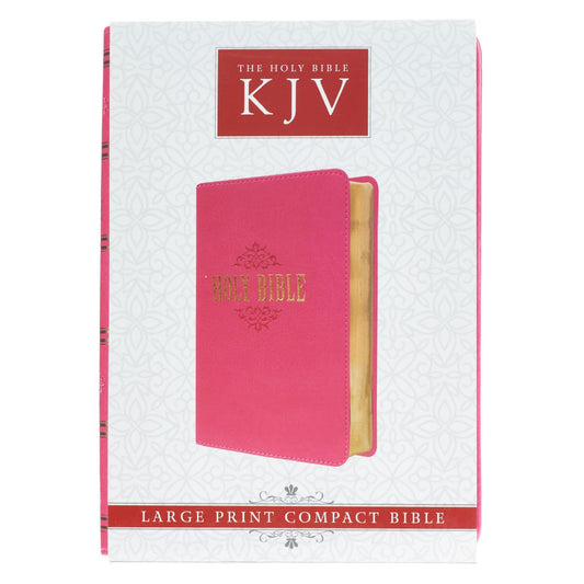 Pink Faux Leather Large Print Compact King James Version Bible