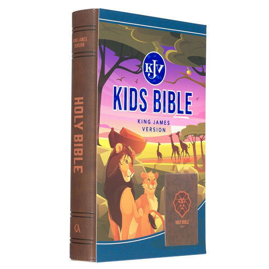 Lion Brown Faux Leather Kid's King James Version Bible
