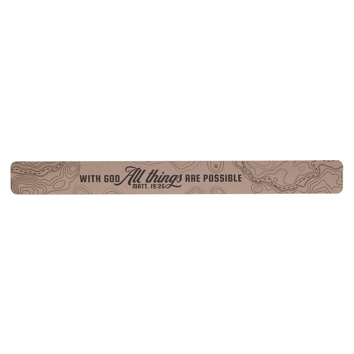 All Things Are Possible Tan Topography Large Magnetic Strip - Matthew 19:26