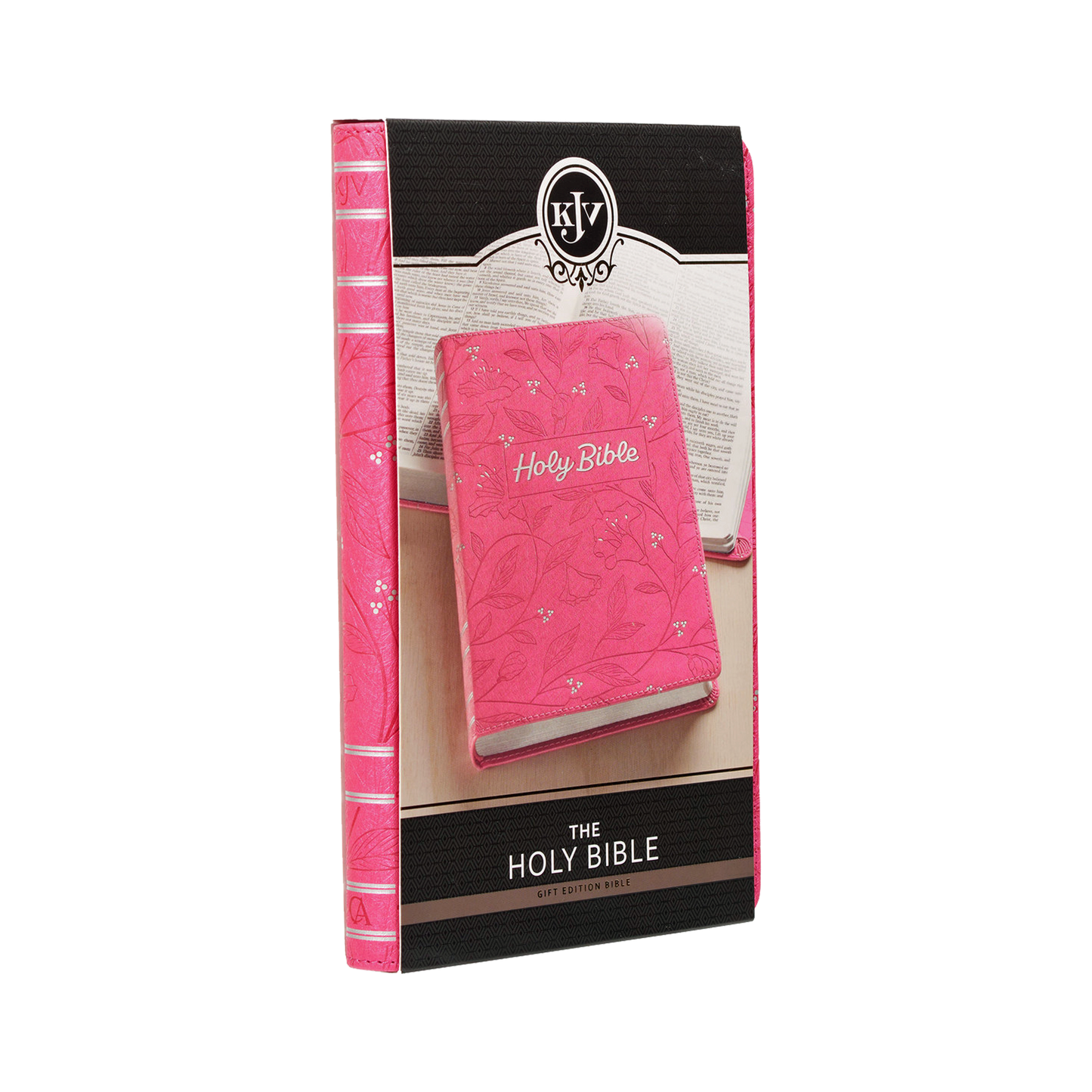Pearlized Cherry Pink Faux Leather King James Version Gift Edition Bible (Font: 8-point) (No Bible Tabs)