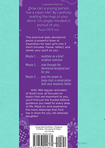3-Minute Devotions for Teen Girls: A Daily Devotional for Her Heart Imitation Leather