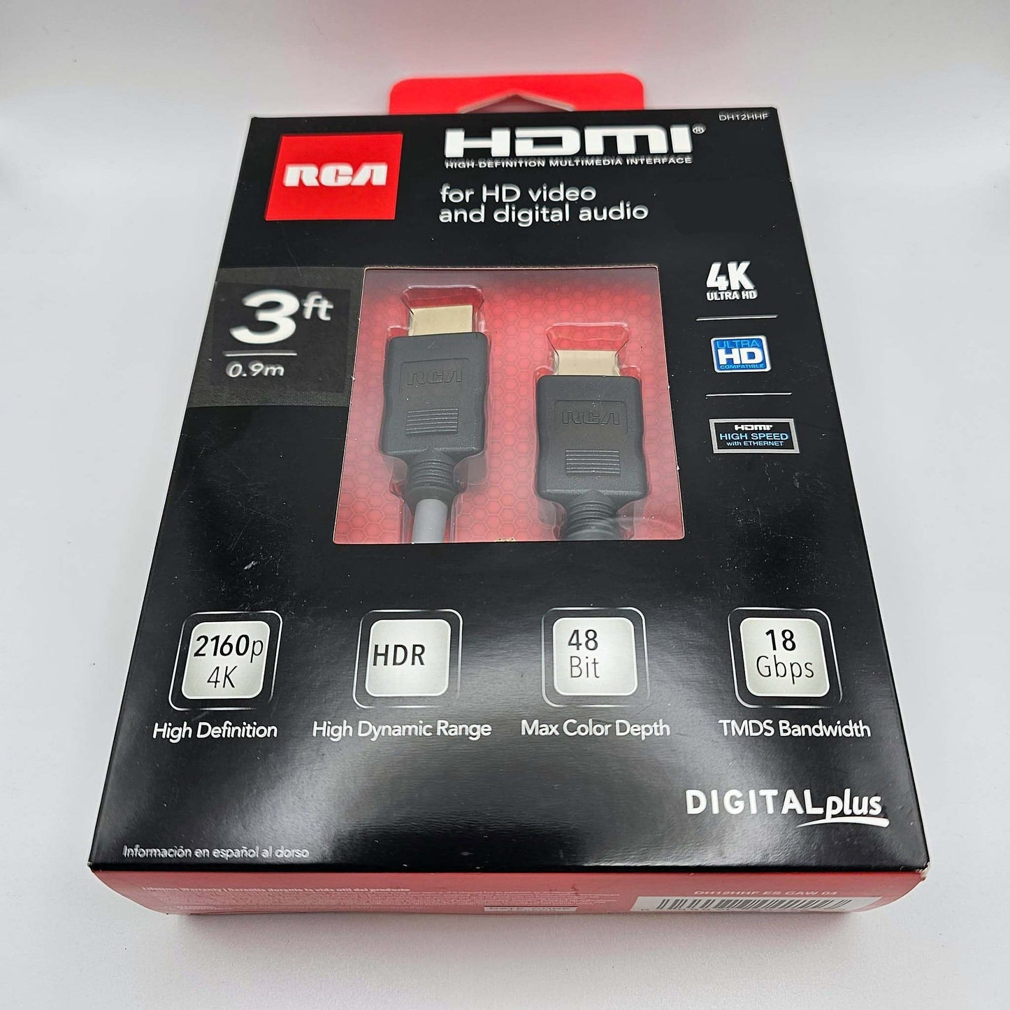 3' DIGITAL HDMI CABLE 3D 4K SUPPORT DH3HHF High Def Multi Interface
