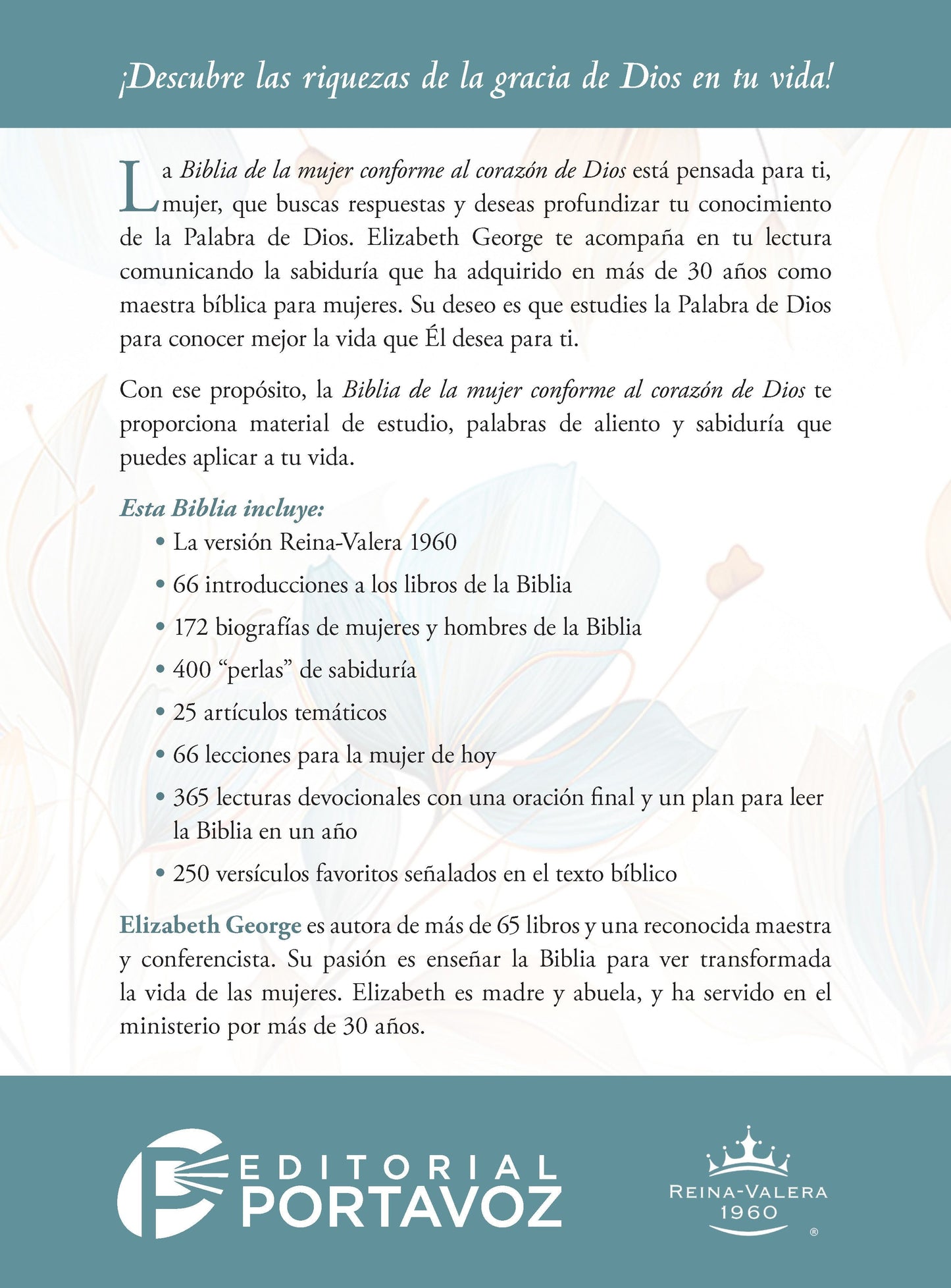 Biblia de la mujer conforme al corazón de Dios RVR60 - Edición pétalos (Woman Bible After God's Heart RVR60 - Petal Edition)