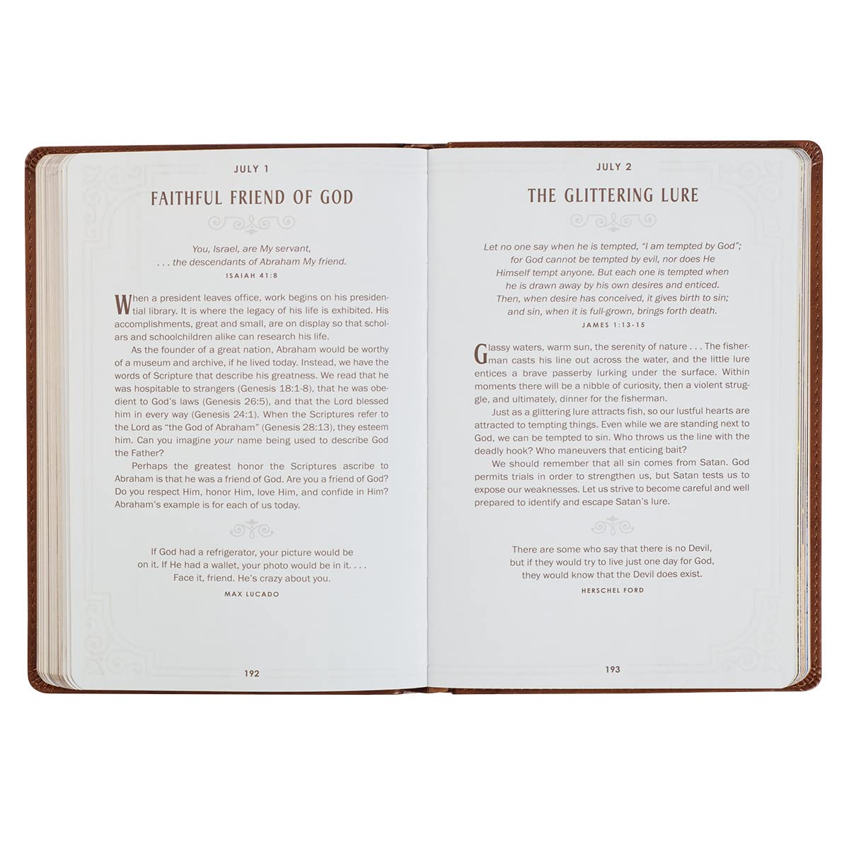 Walking with God 365 Daily Devotions, Large Print Brown Faux Leather Imitation Leather