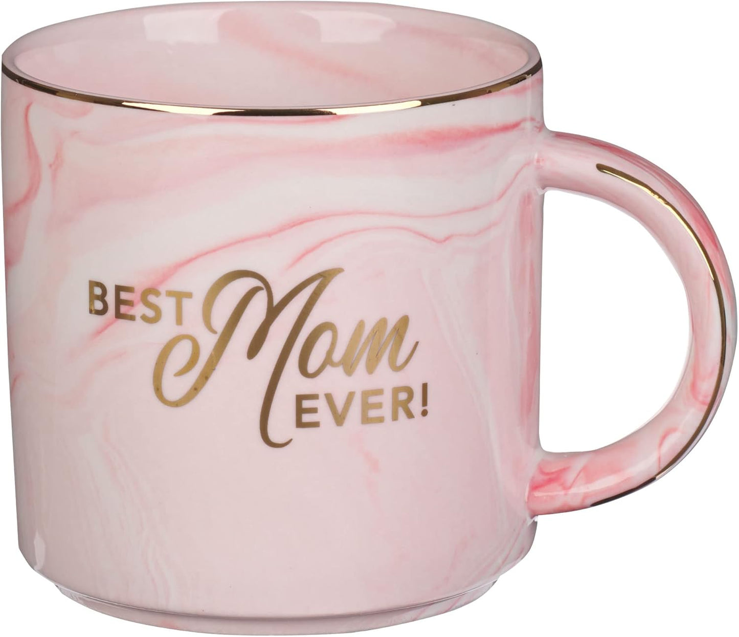 Best Mom Ever Pink Marbled Ceramic Coffee Mug