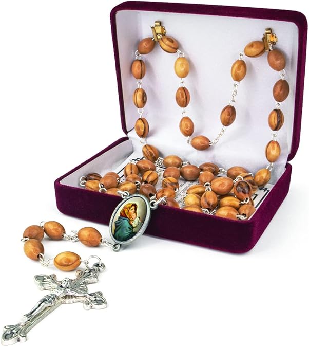 Mother Mary & Child Jesus Olive Wood Rosary