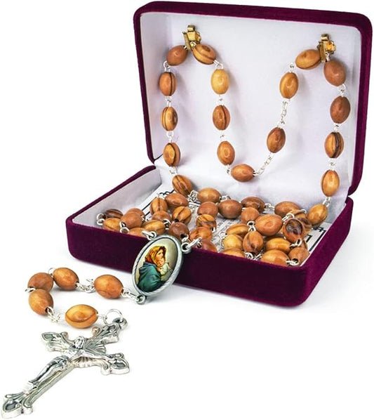 Mother Mary & Child Jesus Olive Wood Rosary