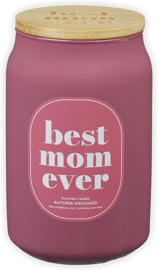 Best Mom Ever Autumn Orchard Scented Candle in a Glass Jar