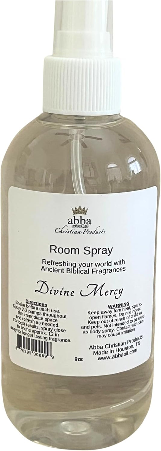 Divine Mercy Room Spray 9oz Bottle (Sweet Olive/Orange Citrus/Biblical Herbs & Spices)