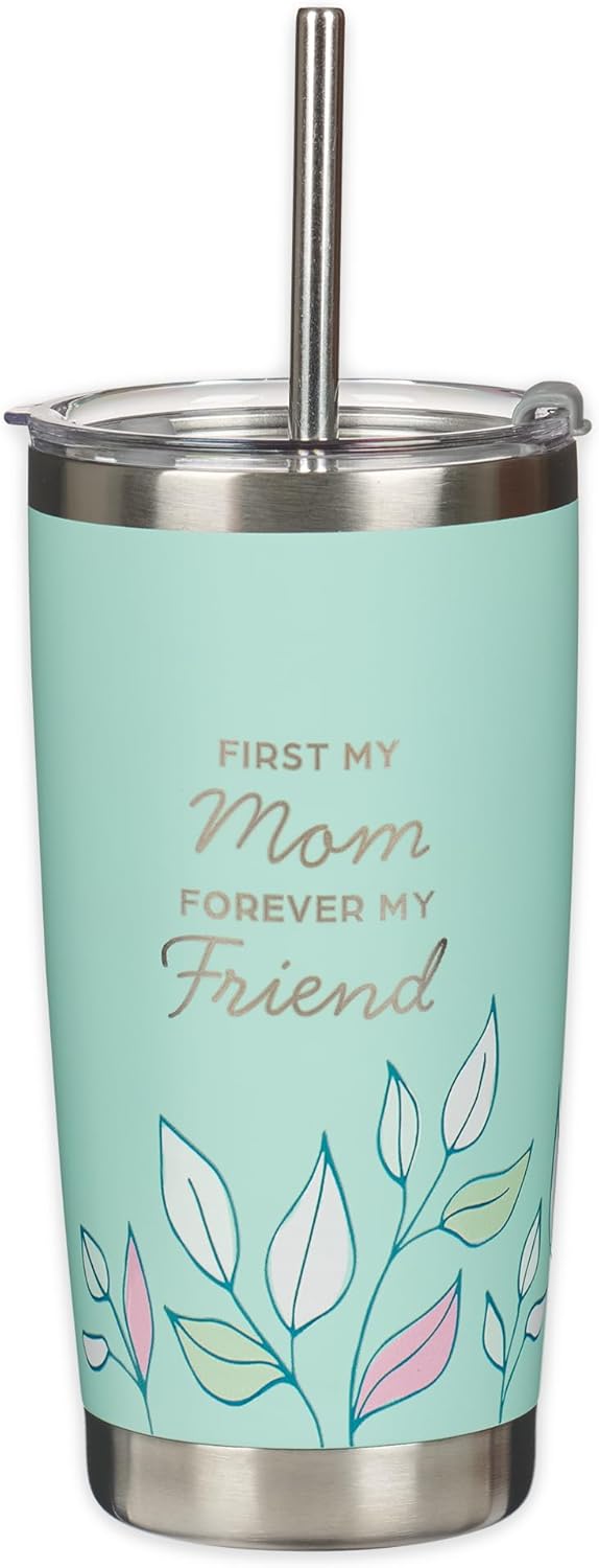 Forever My Friend Green Stainless Steel Travel Tumbler with Straw - Isaiah 62:4