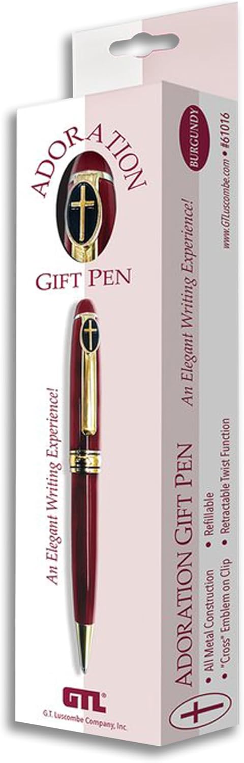G.T. Luscombe Company, Inc. Cross Adoration Burgundy Sleek Style and Precision Twist Function Ballpoint Ink Pen In Gift Box