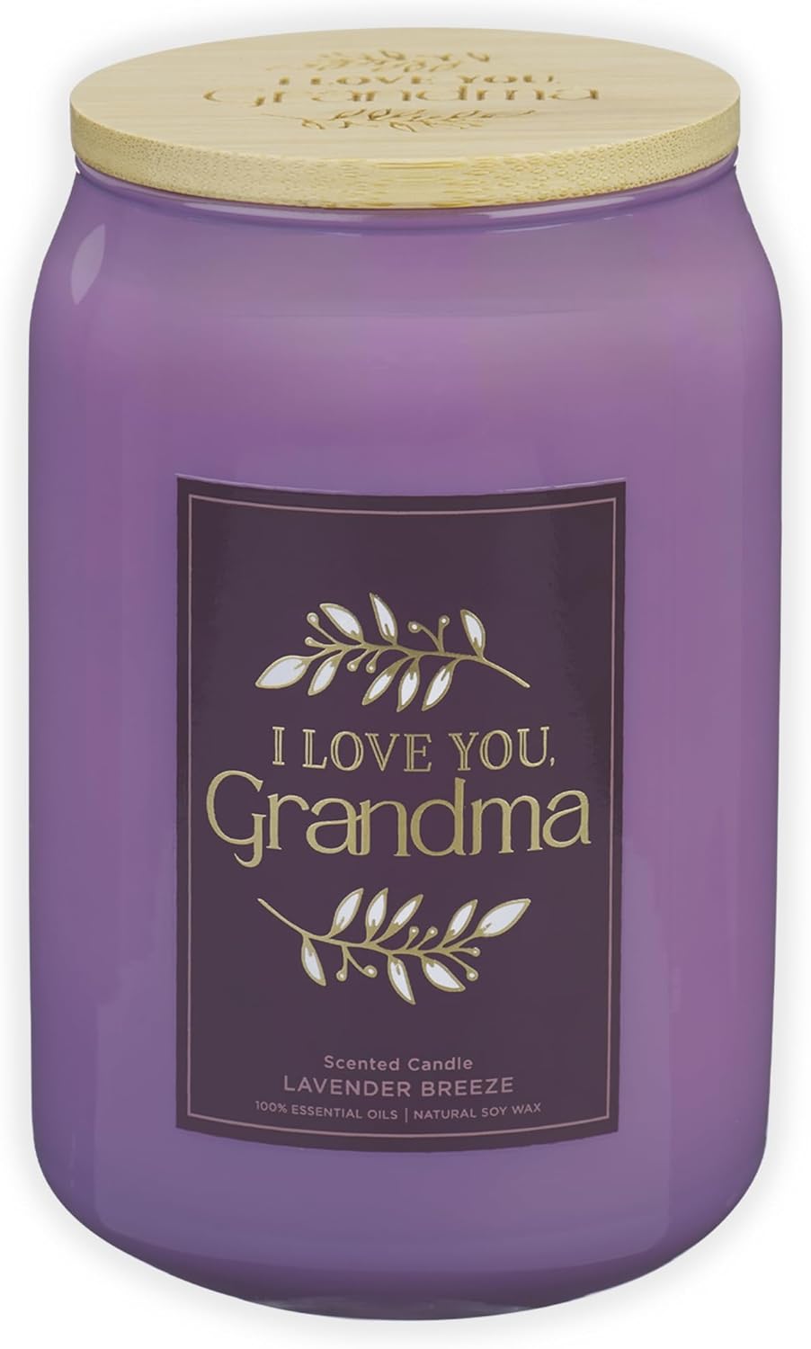 I Love You, Grandma Lavender Breeze Scented Candle in a Glass Jar