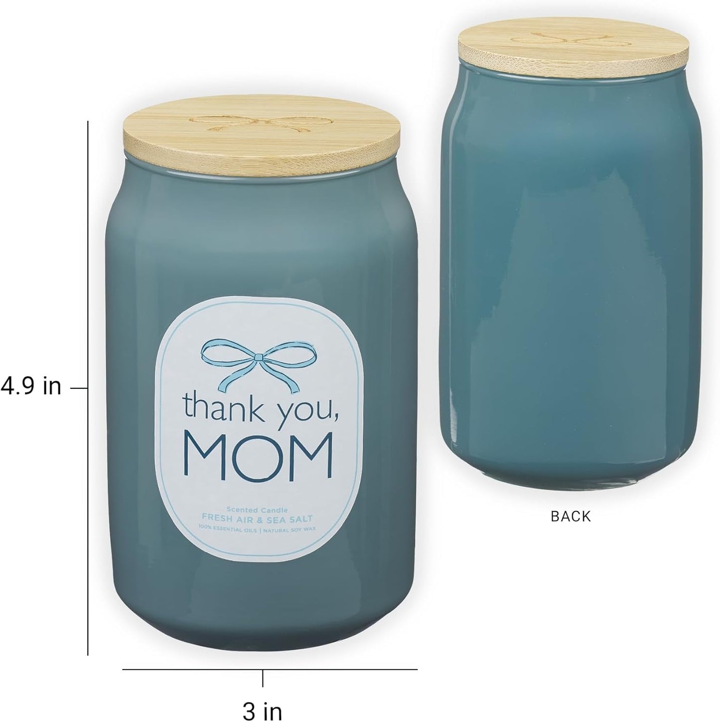 Thank You, Mom Fresh Air and Sea Salt Scented Candle in Glass Jar