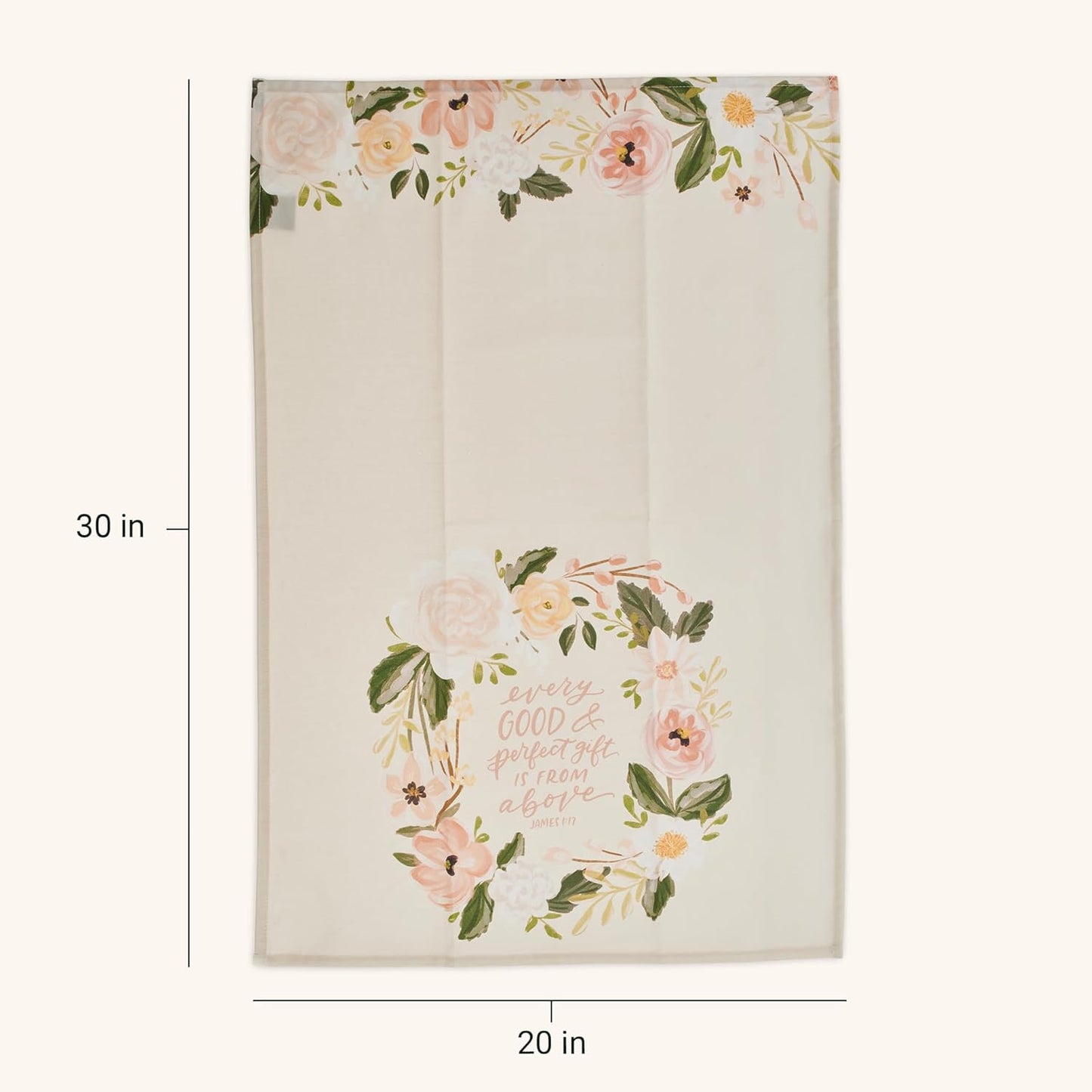 Every Good and Perfect Gift Peach Cotton Tea Towel - James 1:17