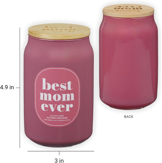 Best Mom Ever Autumn Orchard Scented Candle in a Glass Jar