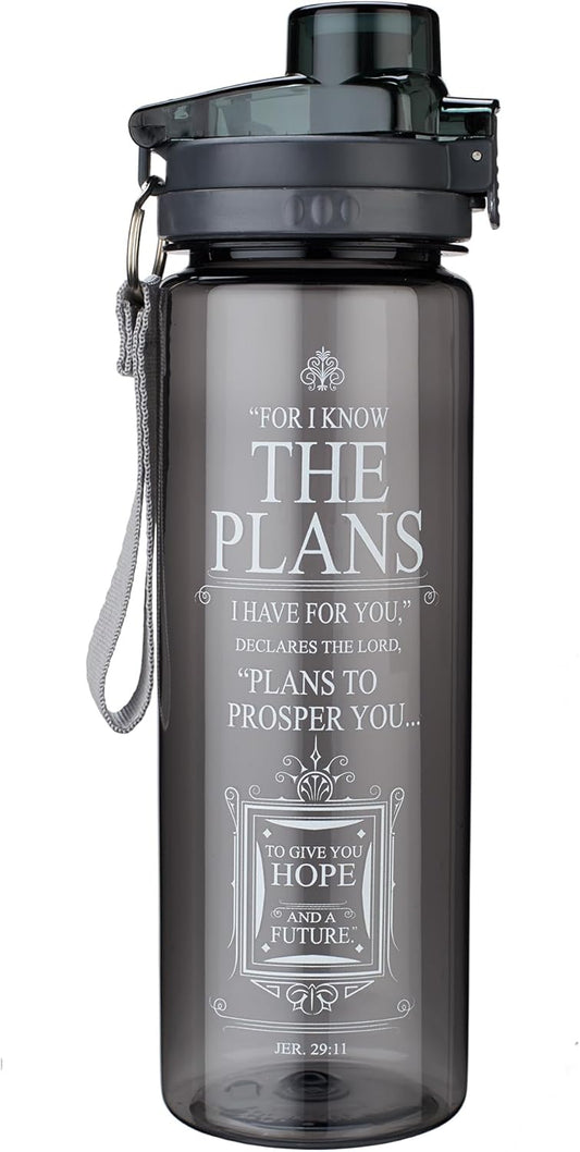 The Plans in Black Plastic Water Bottle - Jeremiah 29:11