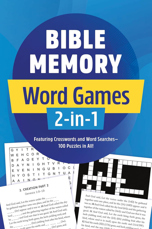 Bible Memory Word Games 2-In-1: Featuring Crosswords and Word Searches