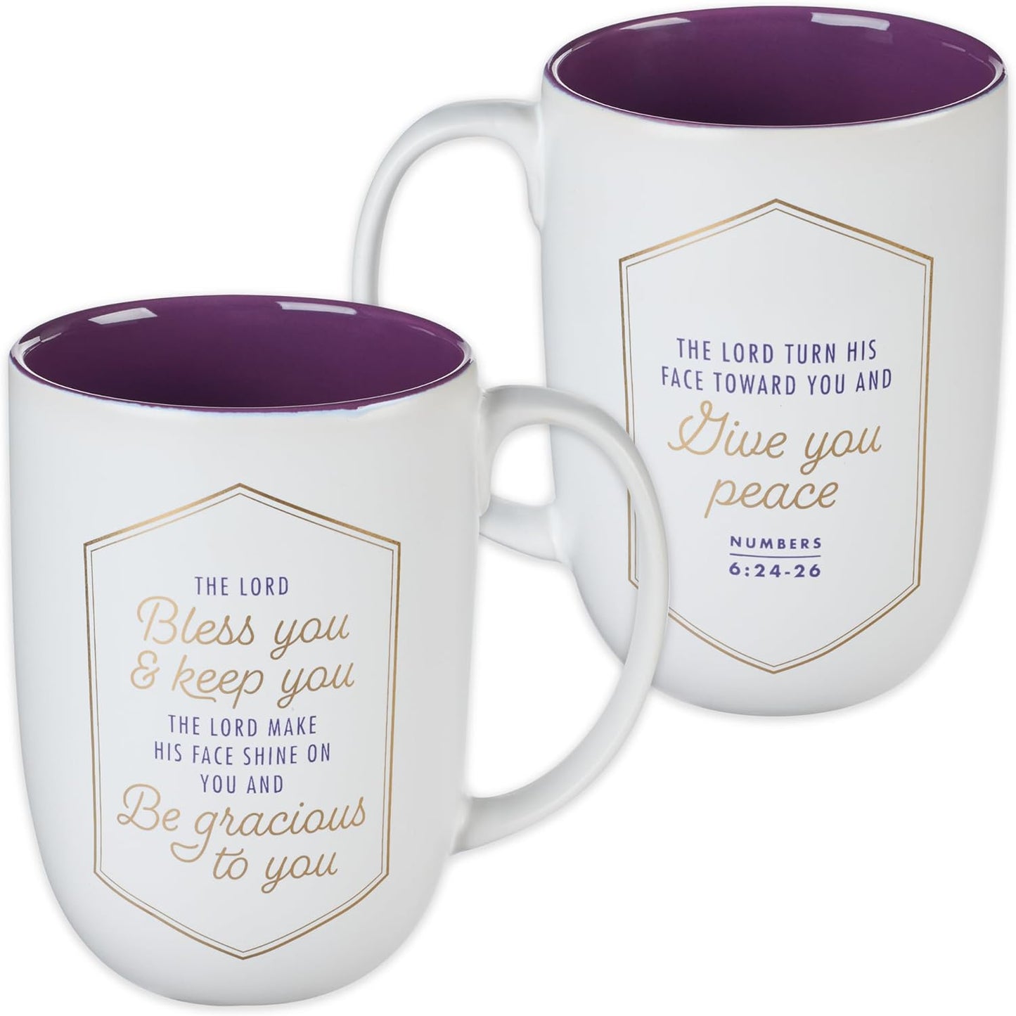 Mug White/Purple Bless You & Keep You Num. 6:24-26
