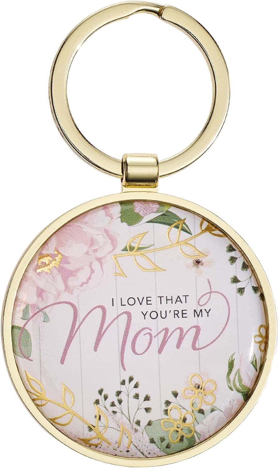 I Love That You're My Mom 2 Piece Gift Set: Floral Ceramic Mug w/Matching Keying