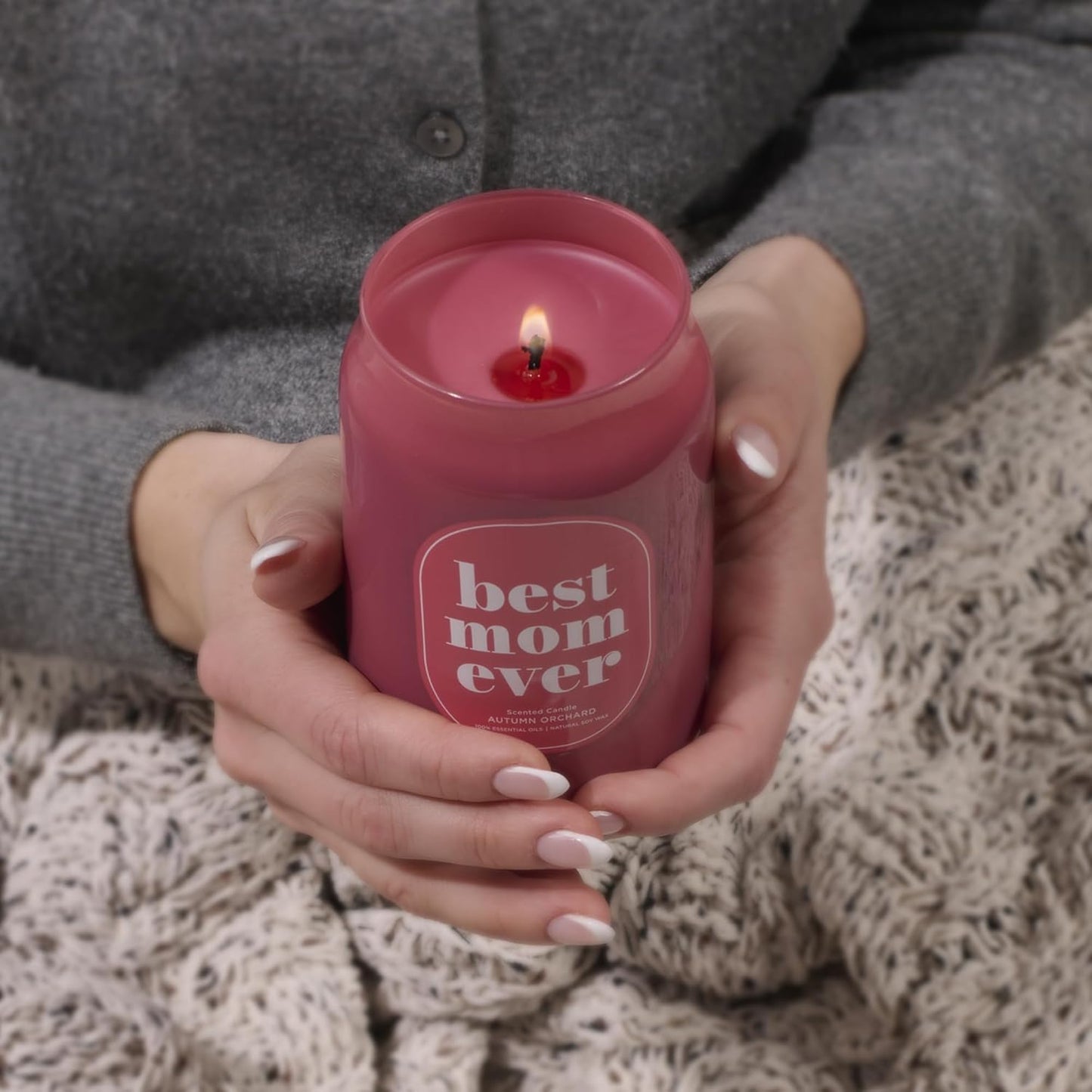 Best Mom Ever Autumn Orchard Scented Candle in a Glass Jar