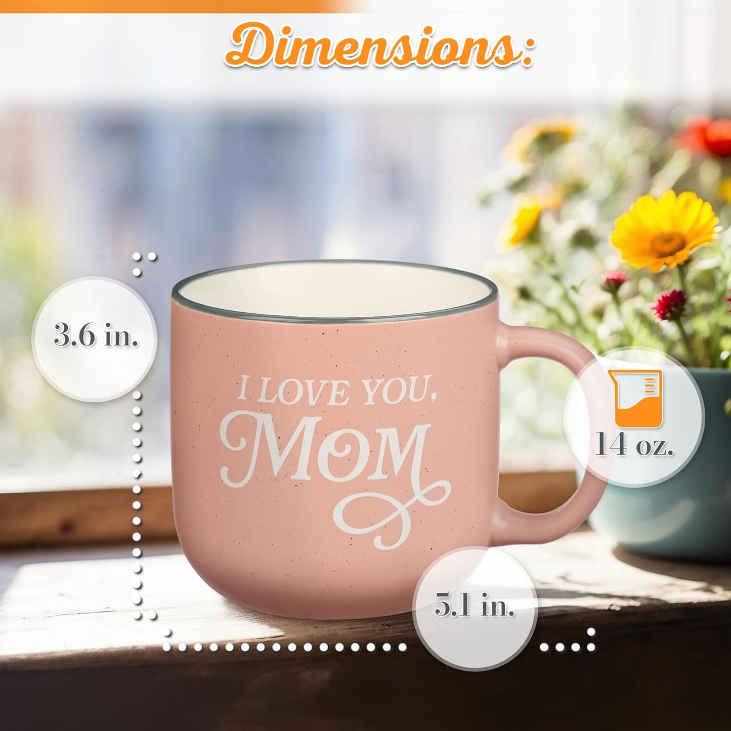 I Love You, Mom Pink Ceramic Coffee Mug
