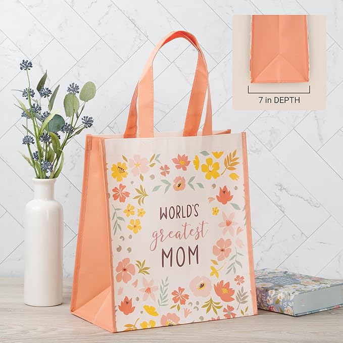 World's Greatest Mom Non-woven Coated Tote Bag