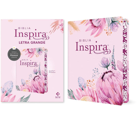 Biblia Inspira NTV, letra grande con Filament (SentiPiel, Primaveral) (Spanish Edition) Imitation Leather – Large Print