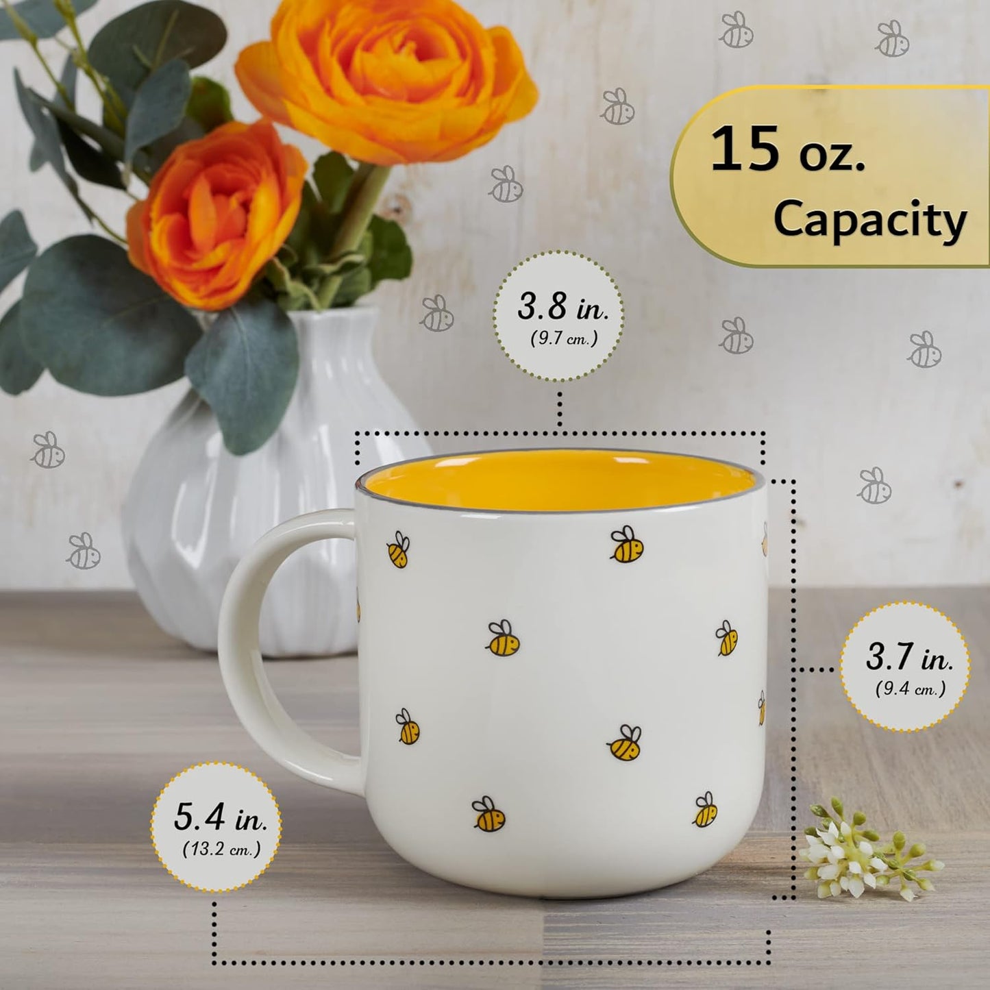 Ceramic Coffee & Tea Mug for Women: Kind Words are Like Honey Inspirational Bible Verse