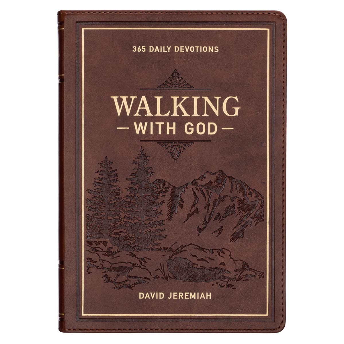Walking with God 365 Daily Devotions, Large Print Brown Faux Leather Imitation Leather