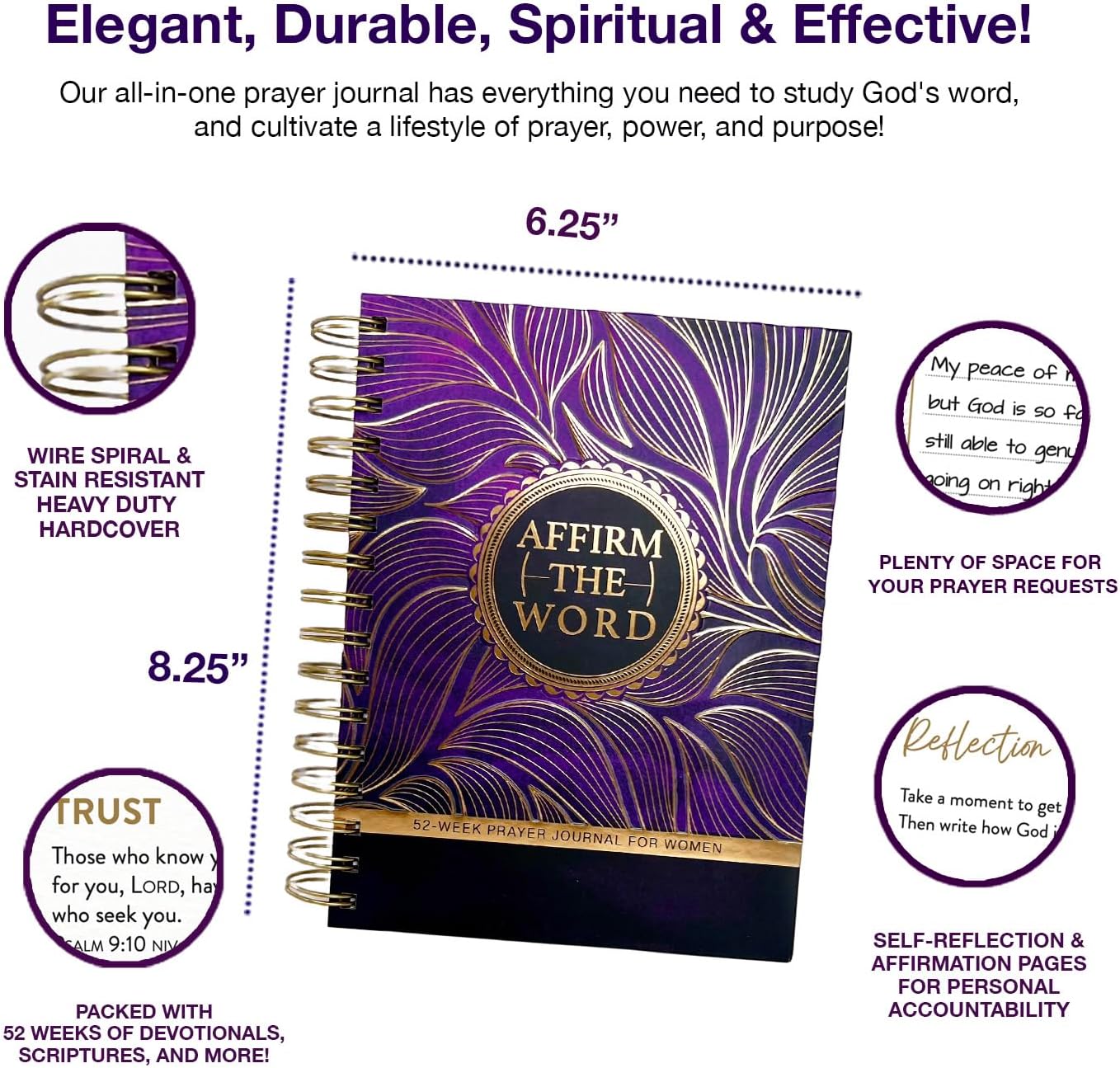 Affirm The Word 52-Week Prayer Journal for Women: Christian Scripture Devotional with Affirmation, Reflection