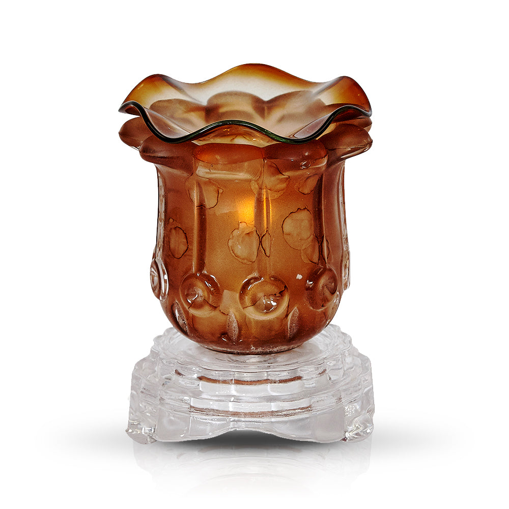 Glass Black Tulip Oil Warmer