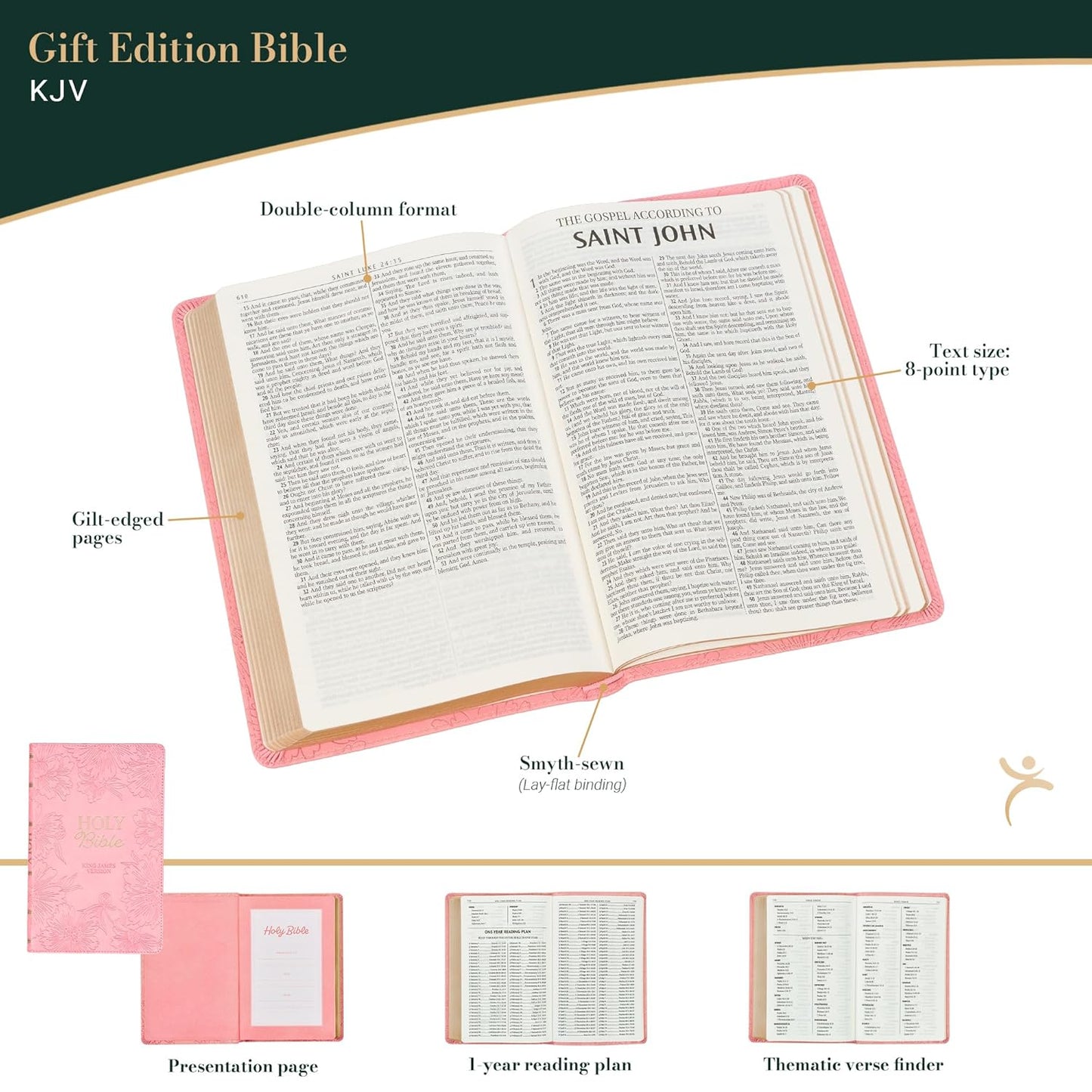 Blossom Pink Faux Leather Gift Edition King James Version Bible