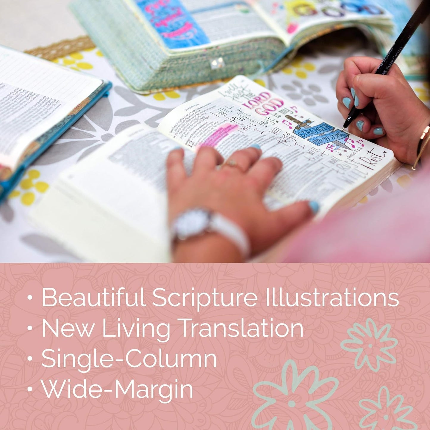 Tyndale NLT Inspire Catholic Bible (Hardcover, Rose Gold): Catholic Coloring Bible