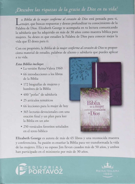 Biblia de la mujer conforme al corazón de Dios (The Bible for a Woman After God's Own Heart): Edición jardín (Spanish Edition) Leather Bound