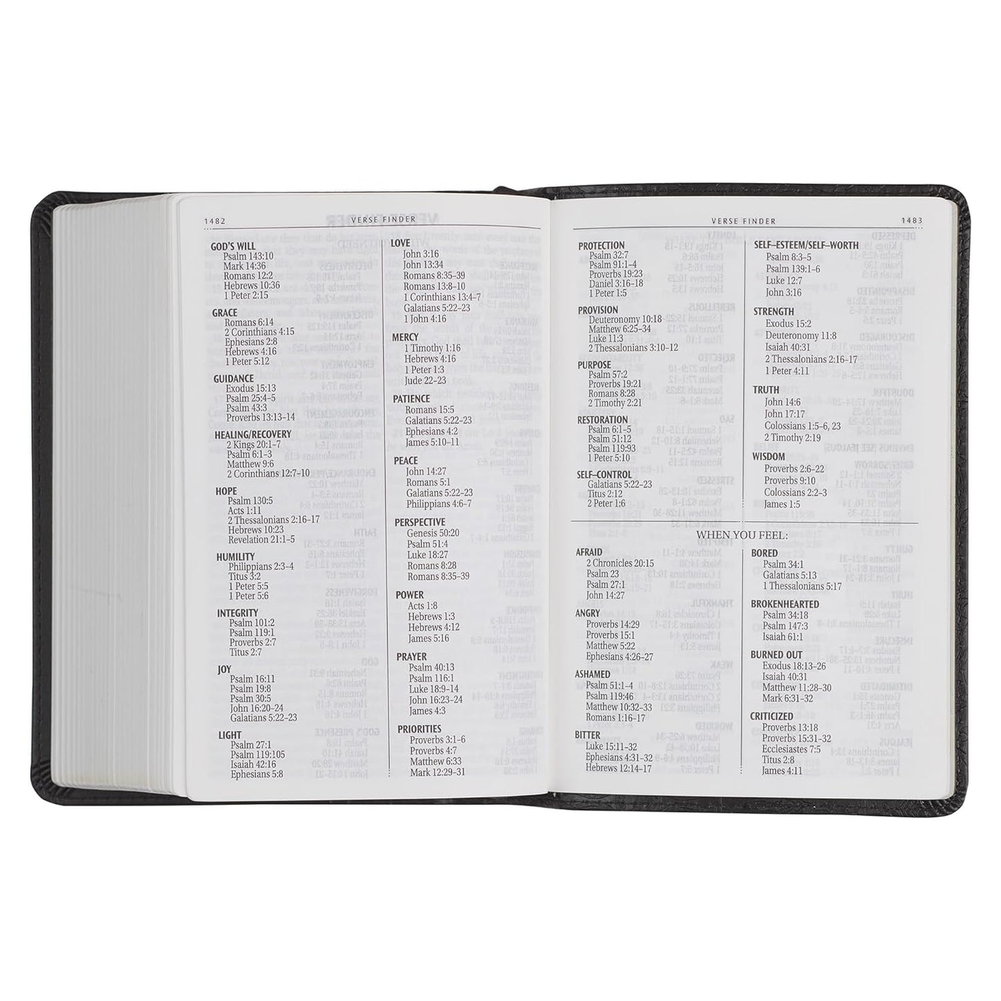 Black Faux Leather Large Print Compact King James Version Bible