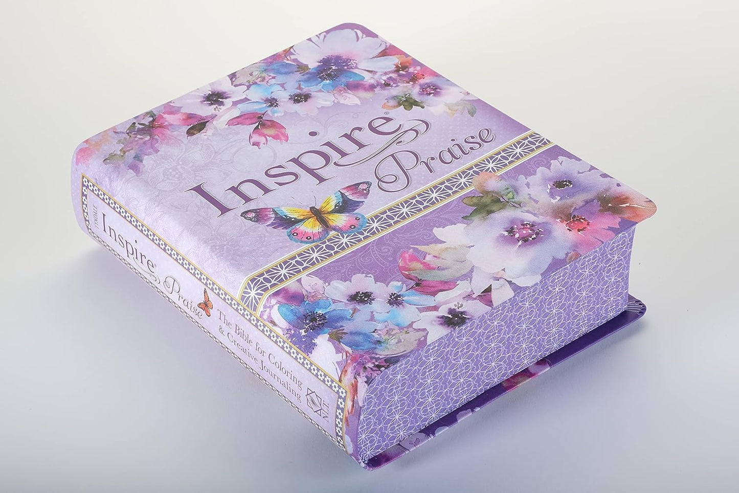 Tyndale NLT Inspire PRAISE Bible (LeatherLike, Purple Garden): Coloring Bible
