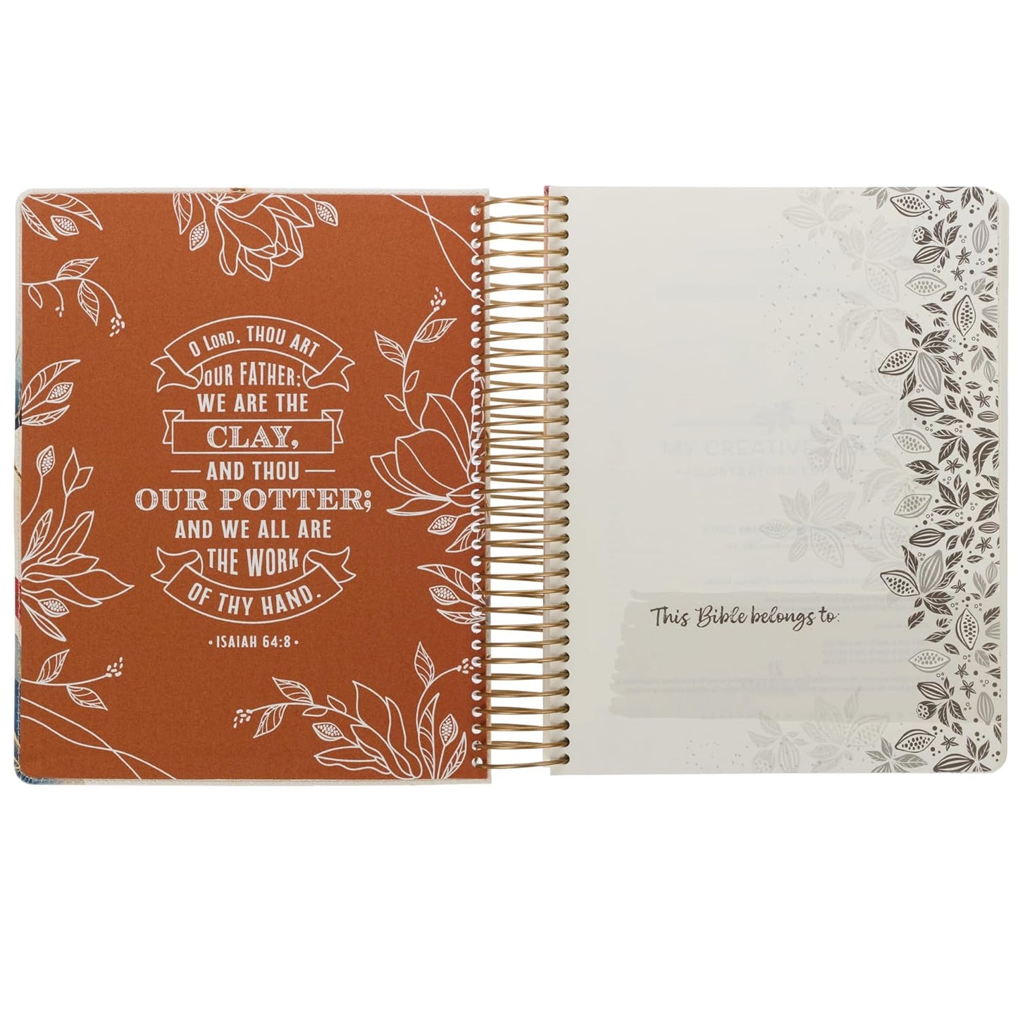 Pearlized White Floral Faux Leather My Creative Bible Illustrators Edition
